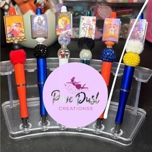 Book cover focal writing pens